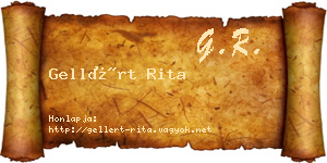 Gellért Rita névjegykártya